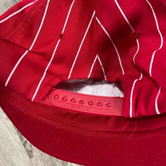 Vintage Nissin Cap Cola Cola Snapback Hat Soda Pop Red White Stripe Cap - Picture 2 of 8